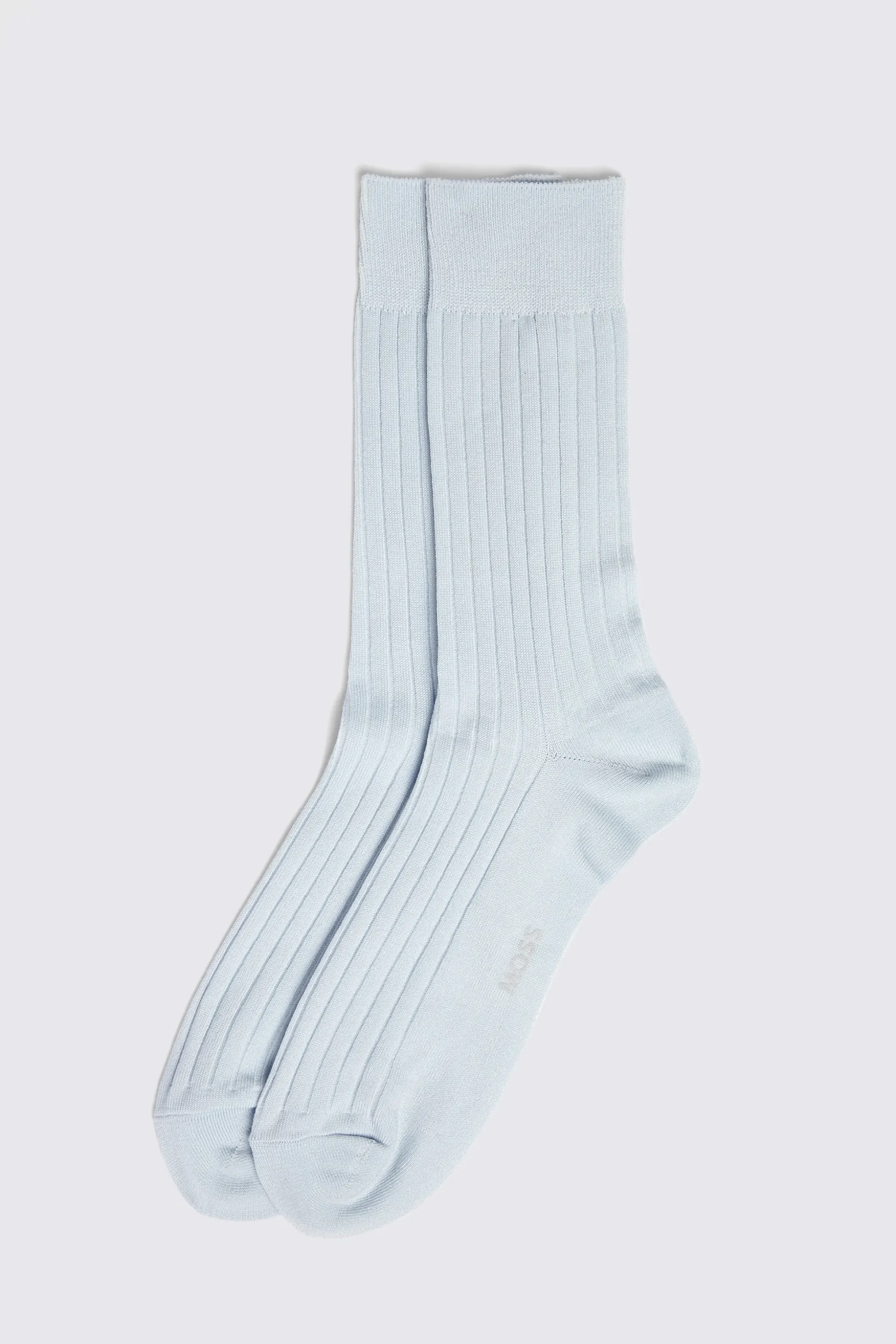 Light Blue Fine Ribbed Socks