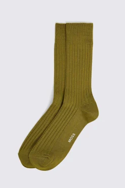 Lime Green Fine Ribbed Socks