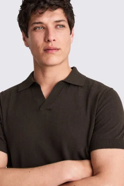 Linen Blend Brown Skipper Polo