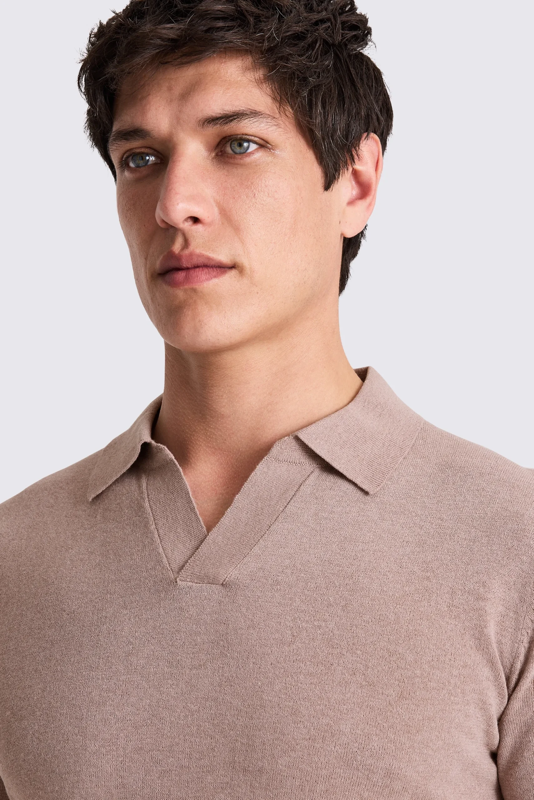 Linen Blend Pink Skipper Polo