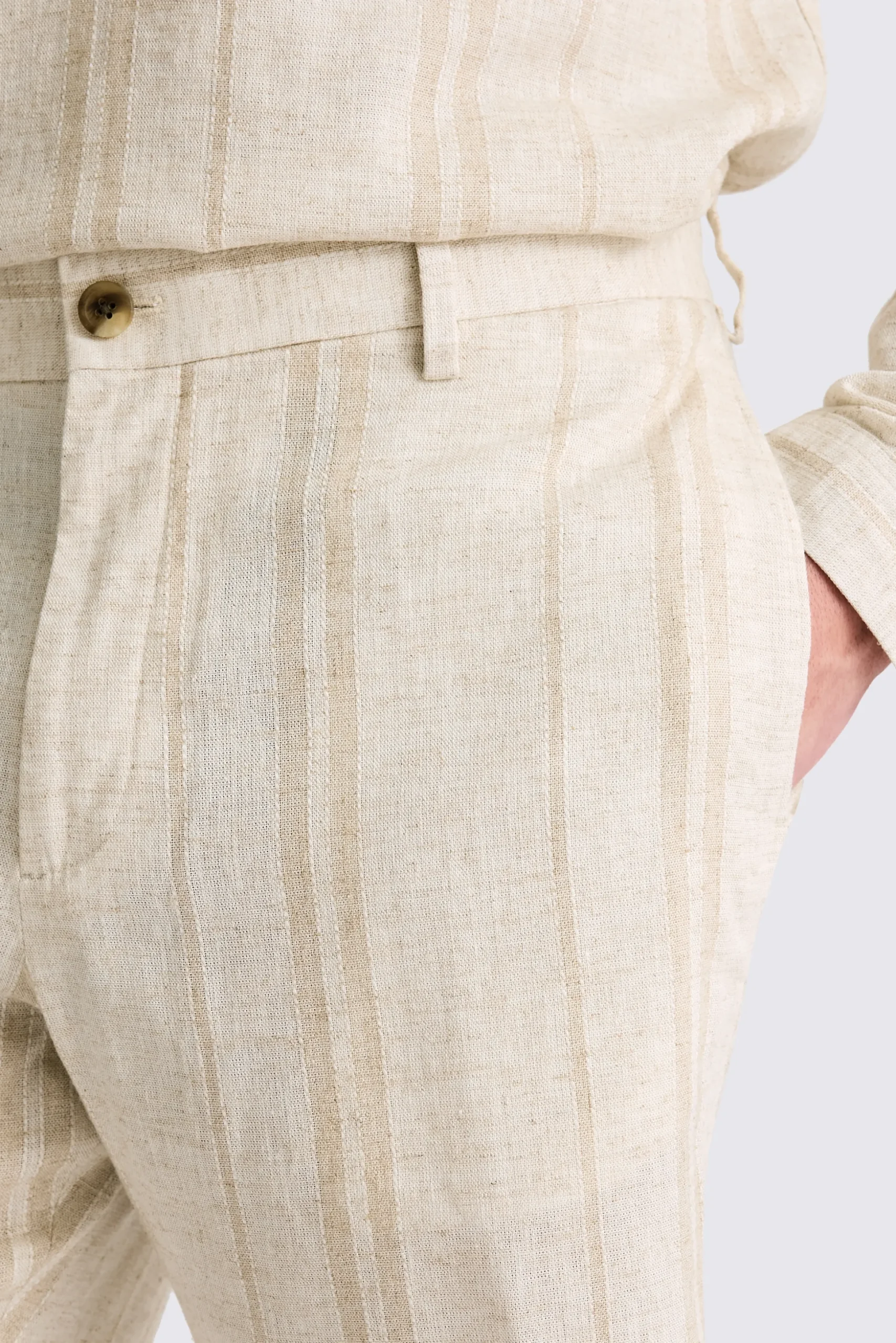 Linen Wide Stripe Shorts