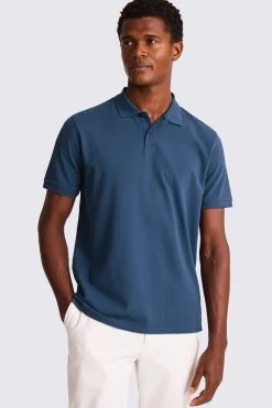 Mid Blue Piqué Polo Shirt