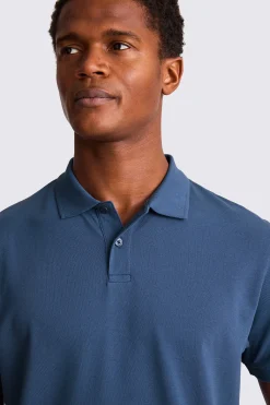 Mid Blue Piqué Polo Shirt