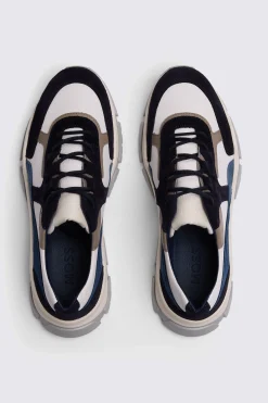 Milan White and Blue Chunky Trainers