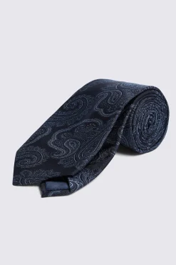 Navy & Brown Paisley Tie