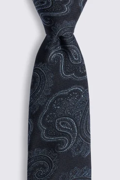 Navy & Brown Paisley Tie