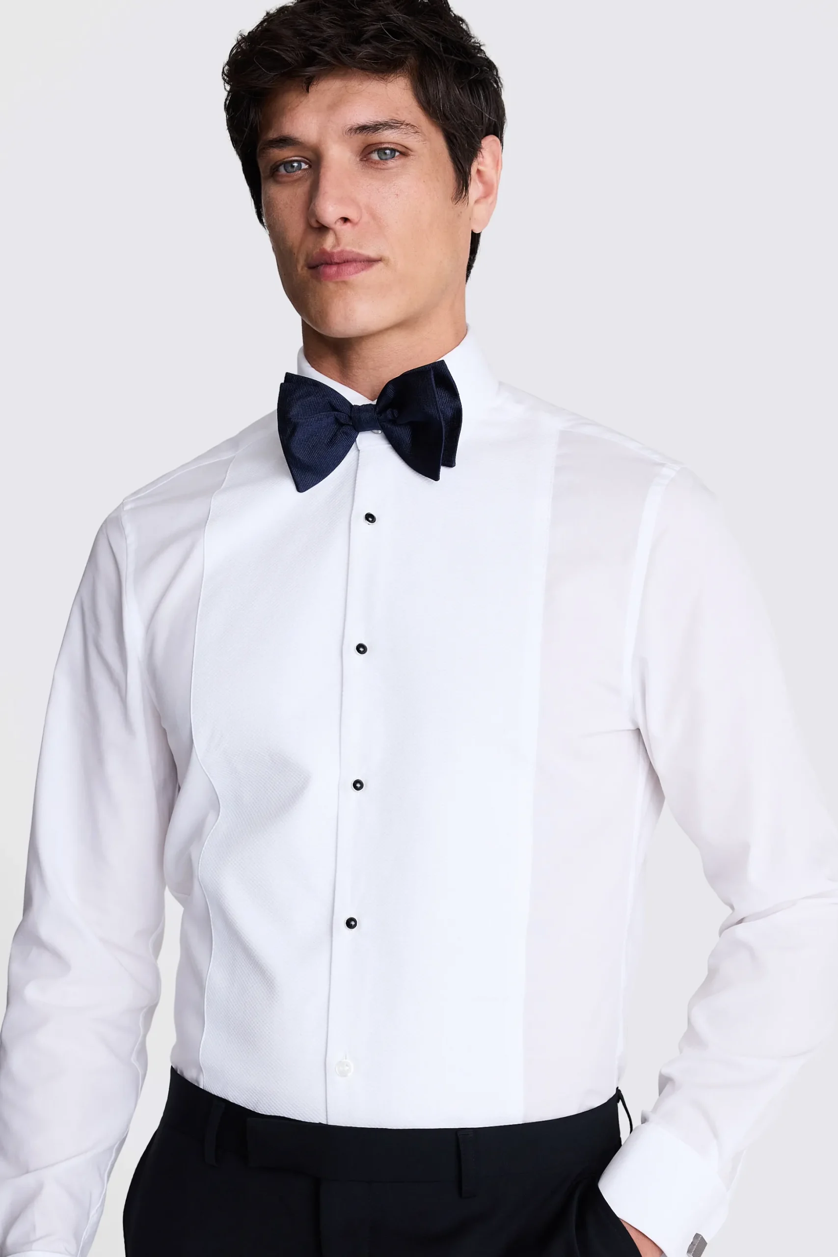 Navy Bottinelli Silk Grosgrain Bow Tie
