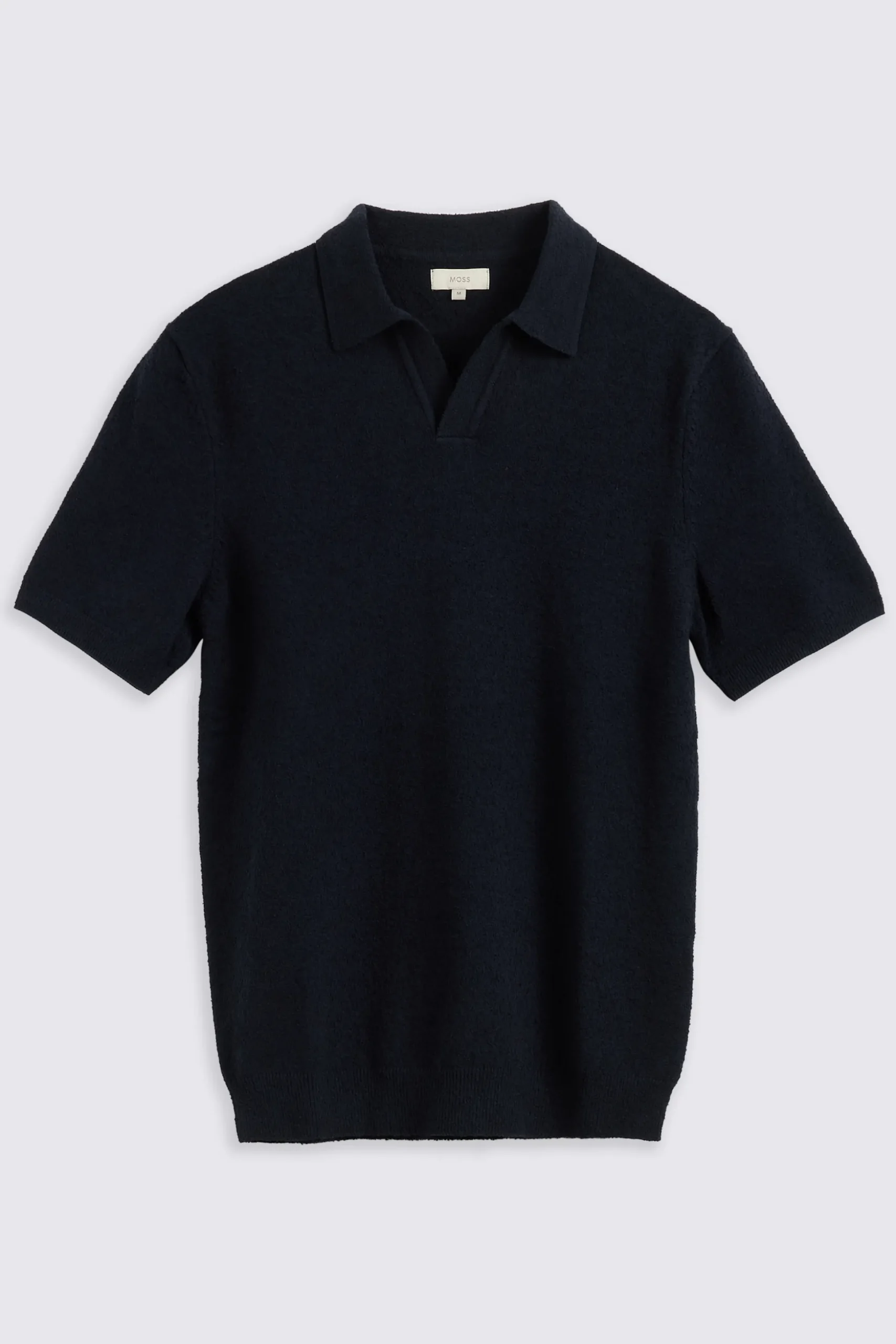 Navy Bouclé Skipper Polo