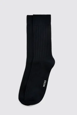 Navy Fine Ribbed Socks