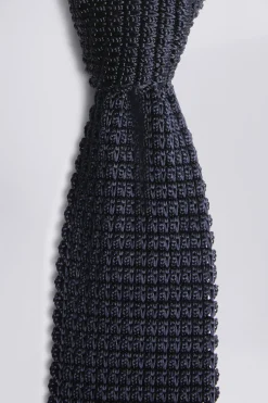 Navy Knitted Silk Tie