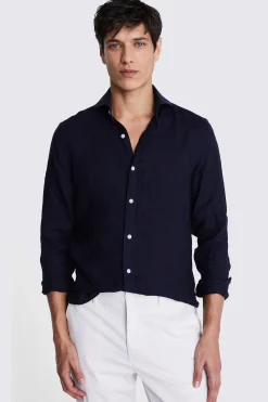Navy Linen Shirt