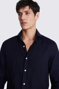 Navy Linen Shirt