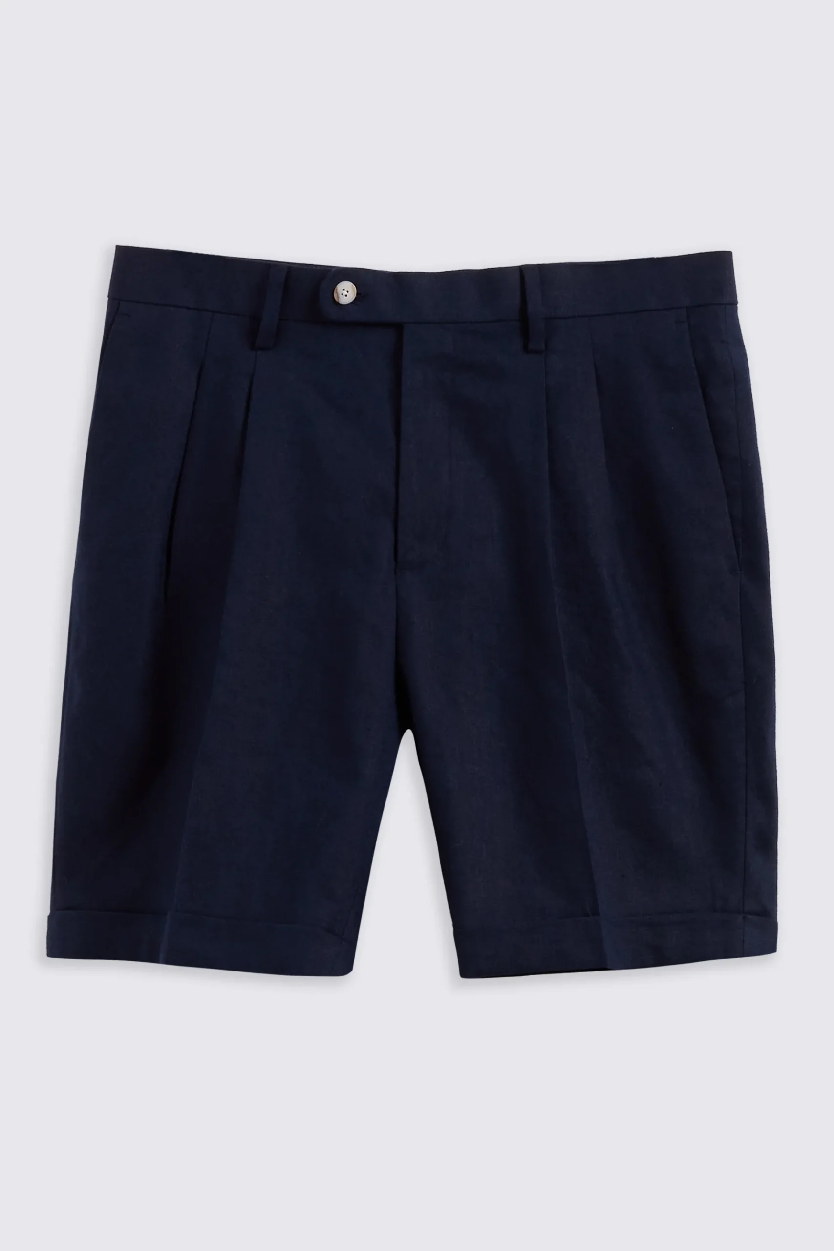 Navy Linen Shorts