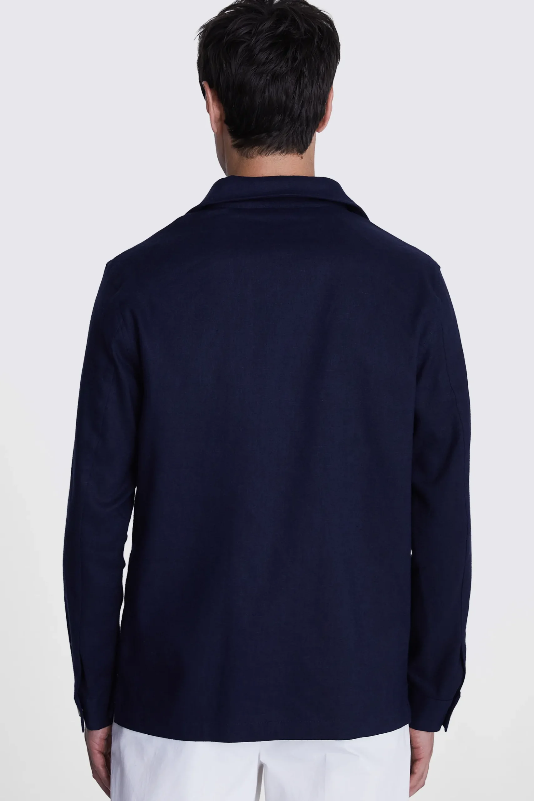 Navy Matte Linen Safari Shacket