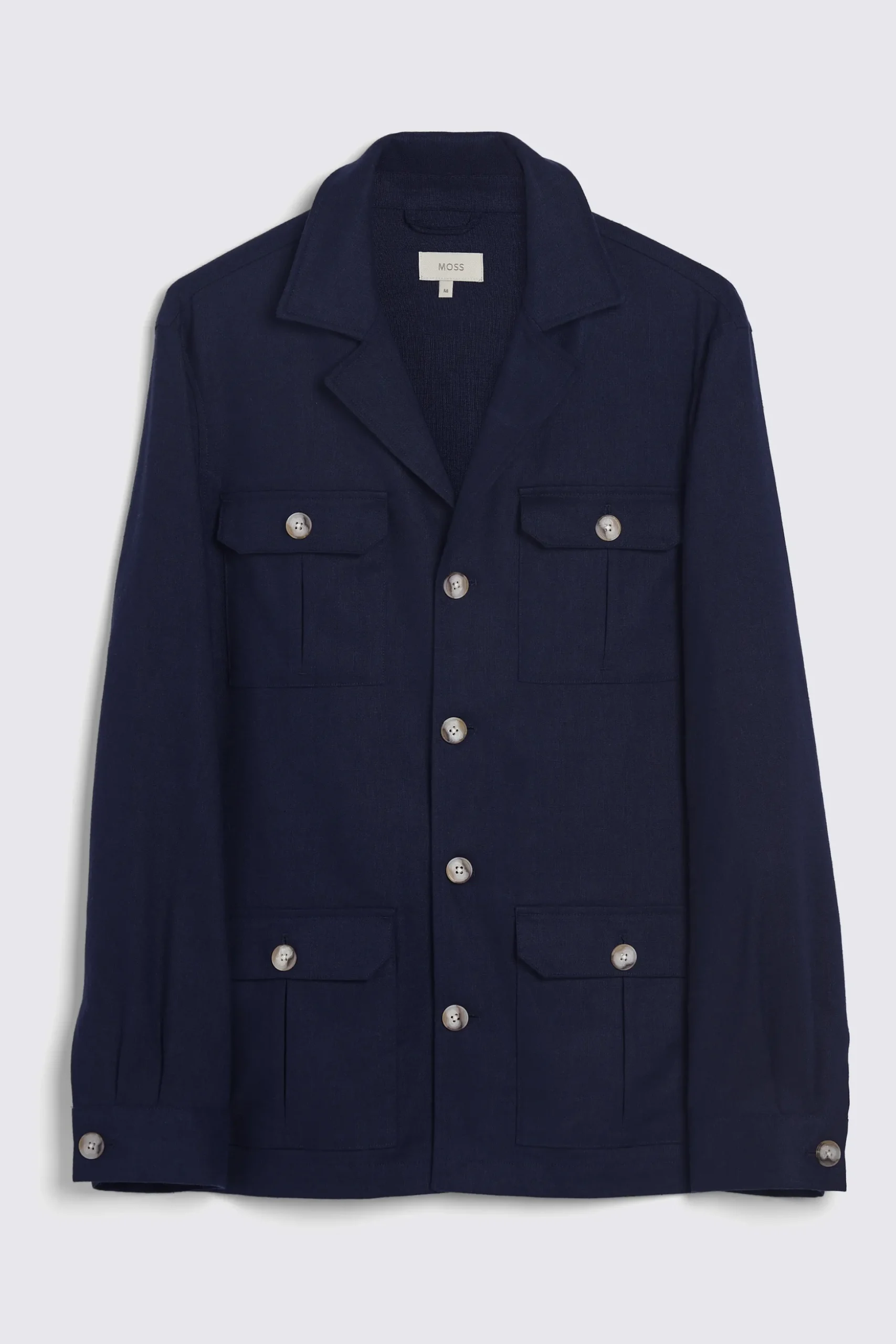 Navy Matte Linen Safari Shacket