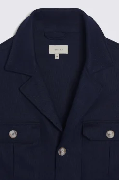 Navy Matte Linen Safari Shacket