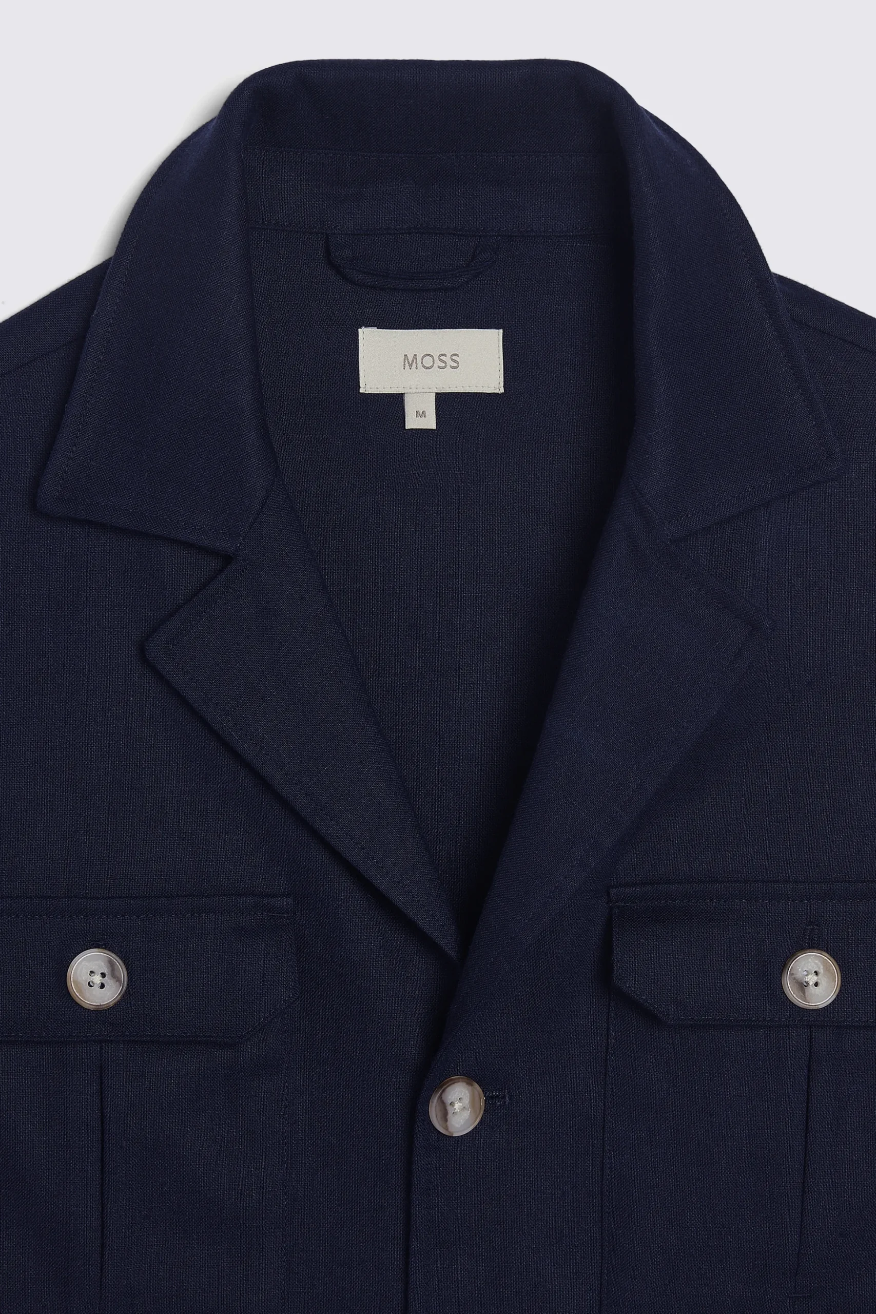Navy Matte Linen Safari Shacket