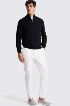Navy Merino Zip-Neck Jumper