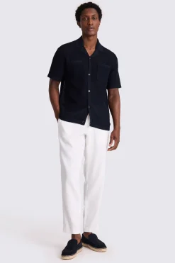 Navy Open Knit Shirt
