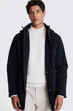 Navy Removable Hood Jacket