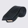Navy Silk Pindot Tie