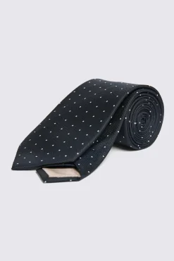 Navy Silk Pindot Tie