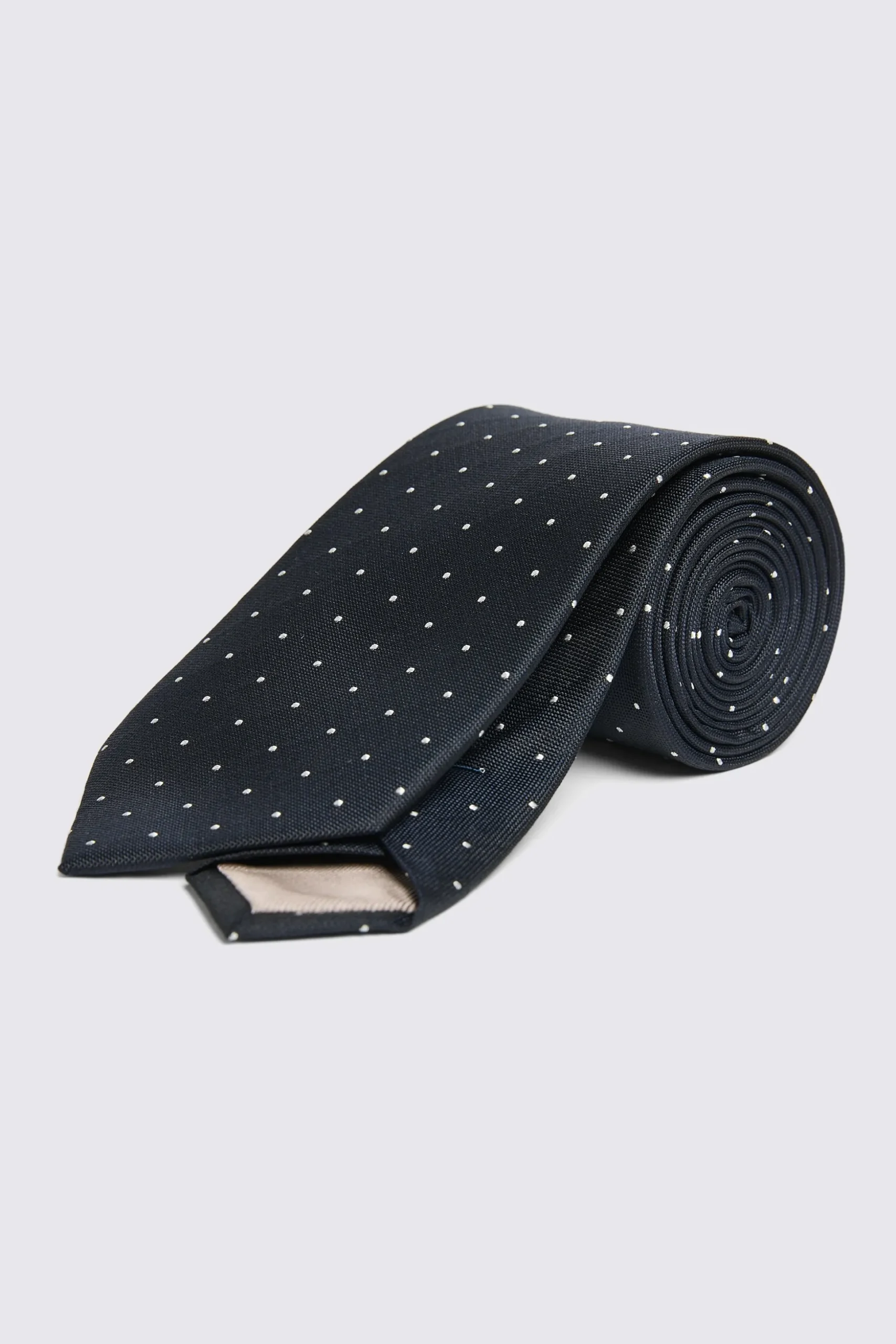 Navy Silk Pindot Tie