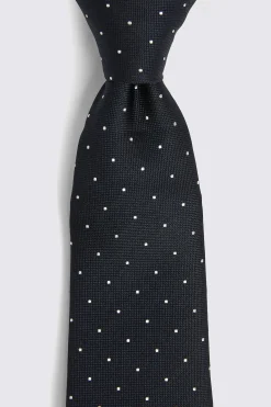 Navy Silk Pindot Tie