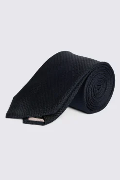 Navy Silk Semi Plain Tie