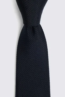 Navy Silk Semi Plain Tie