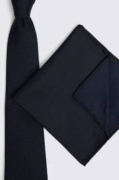 Navy Silk Semi Plain Tie