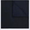Navy Silk Semi-Plain Pocket Square