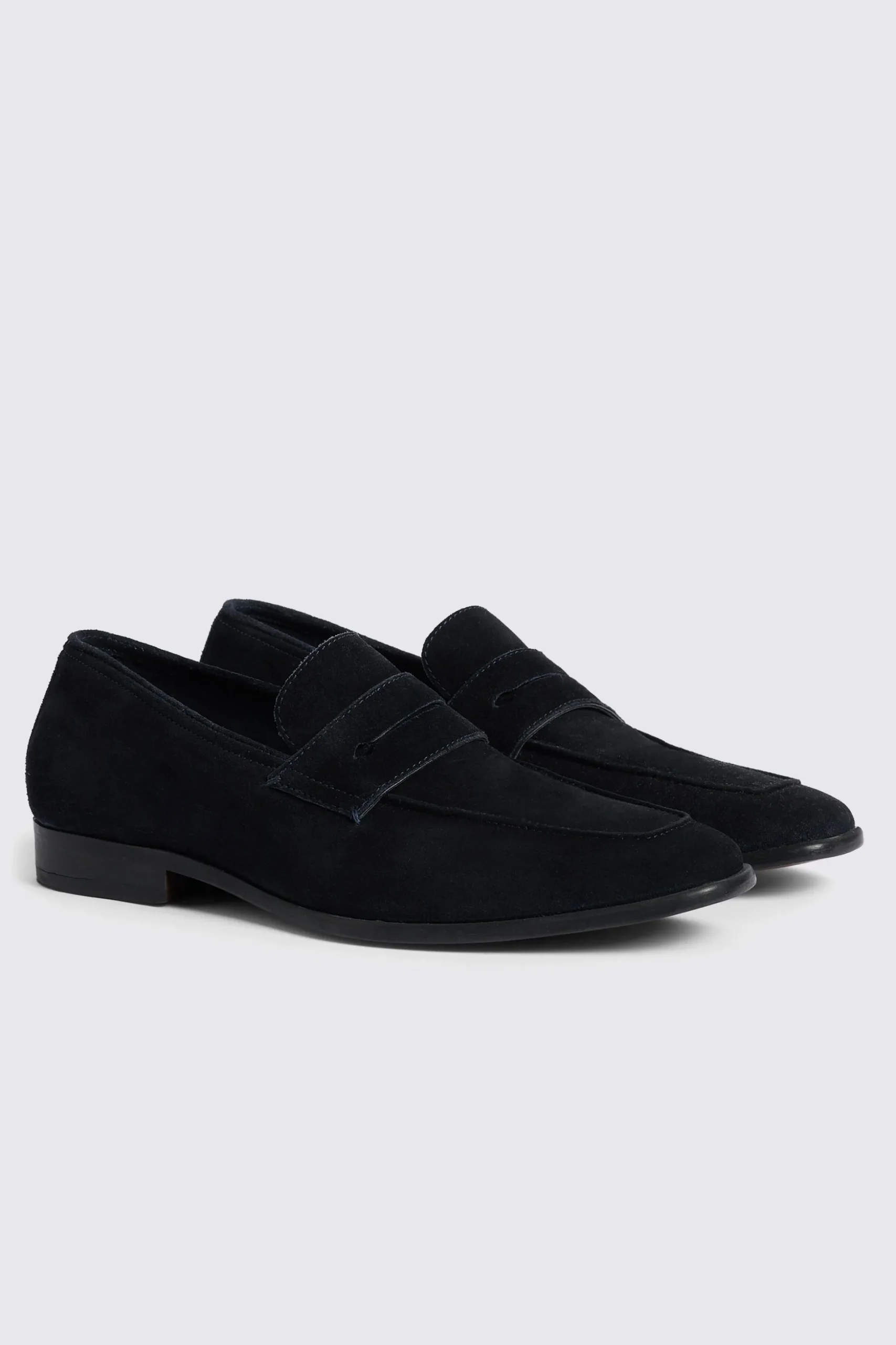 Navy Suede Relaxed Loafers