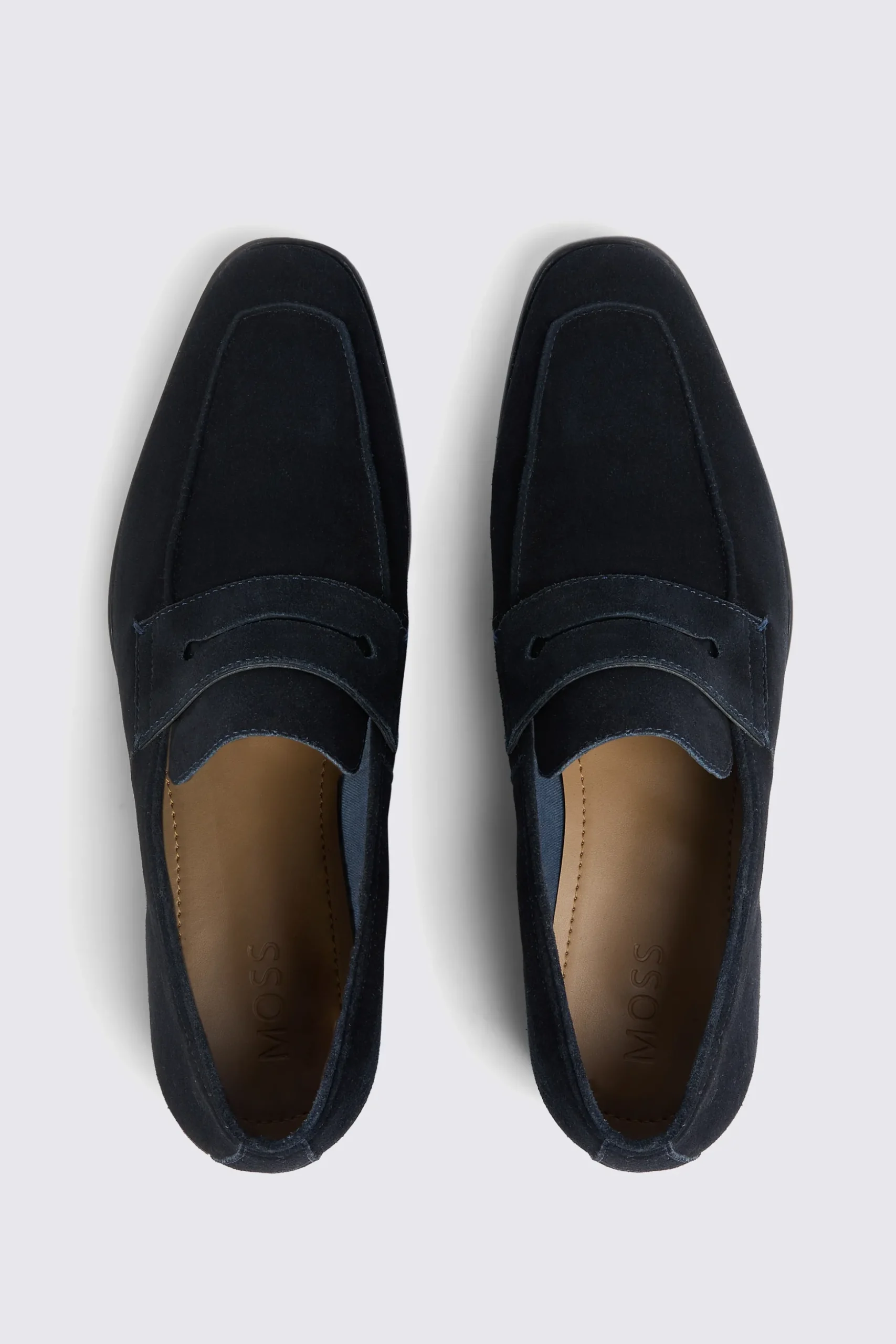 Navy Suede Relaxed Loafers