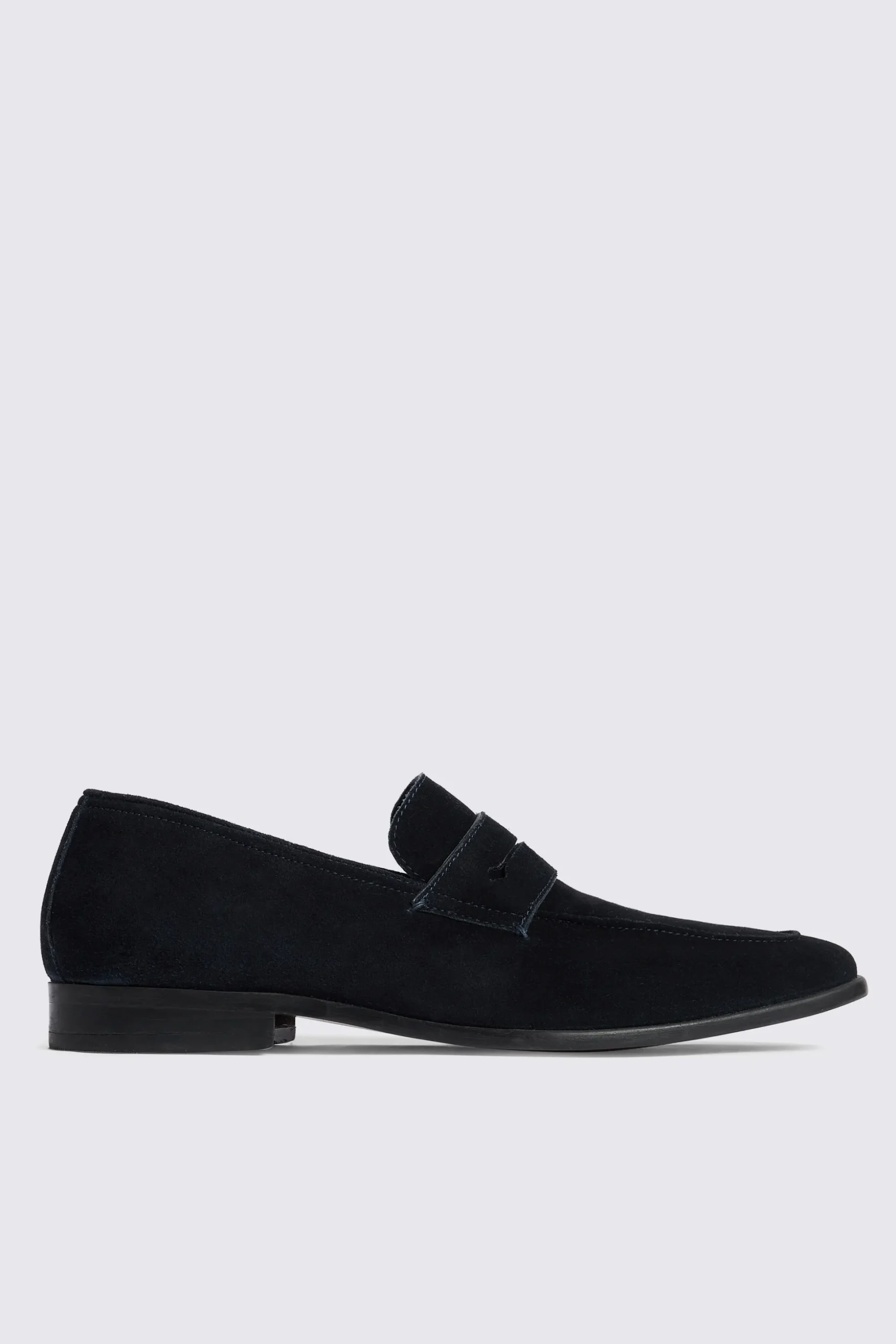 Navy Suede Relaxed Loafers