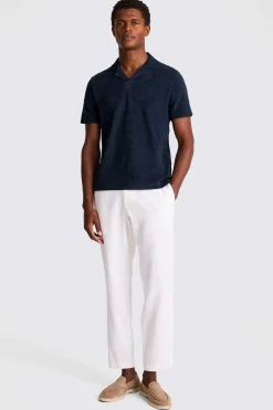 Navy Terry Towelling Skipper Polo