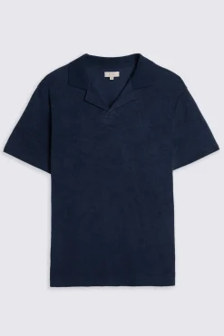 Navy Terry Towelling Skipper Polo