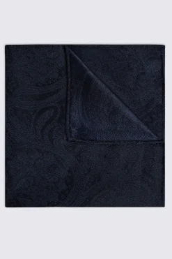 Navy Wedding Paisley Pocket Square