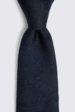 Navy Wedding Paisley Tie