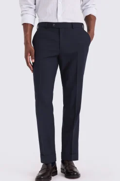 Navy Wool Tailored Trousers