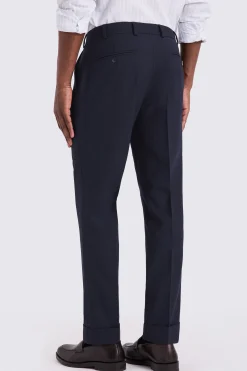 Navy Wool Tailored Trousers
