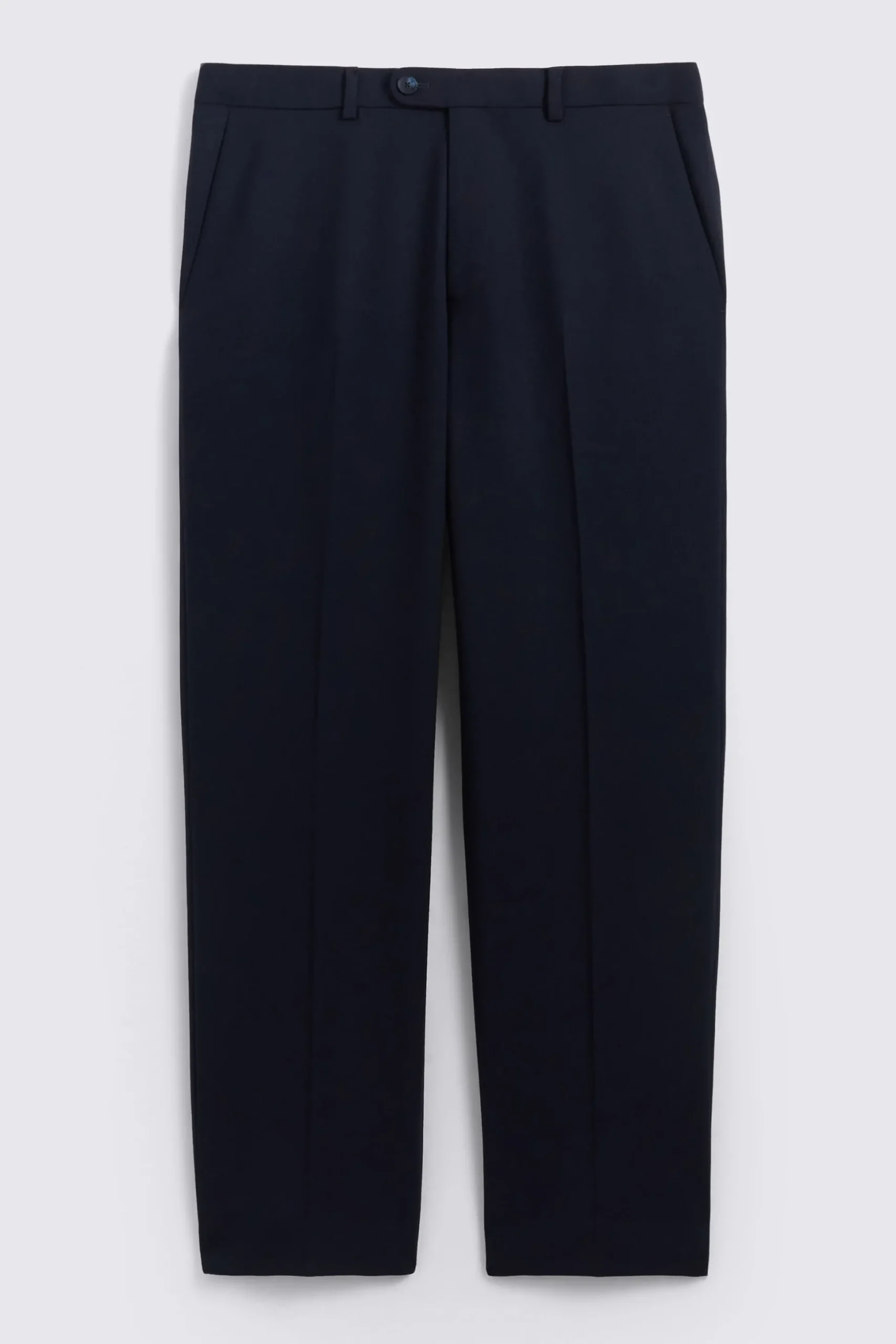 Navy Wool Wide Leg Tailored Trousers