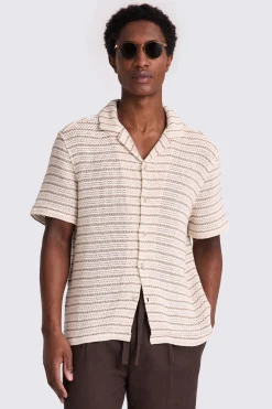 Neutral Crochet Stripe Shirt