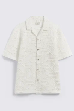 Neutral Cuban Crochet Shirt