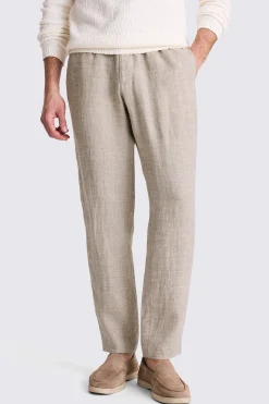 Neutral Linen Drawstring Trousers