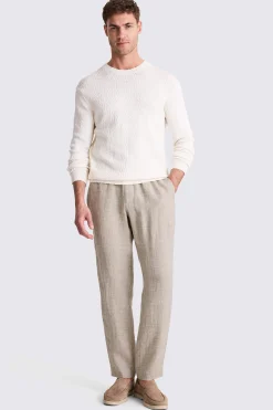 Neutral Linen Drawstring Trousers