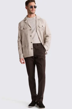 Neutral Linen Safari Shacket