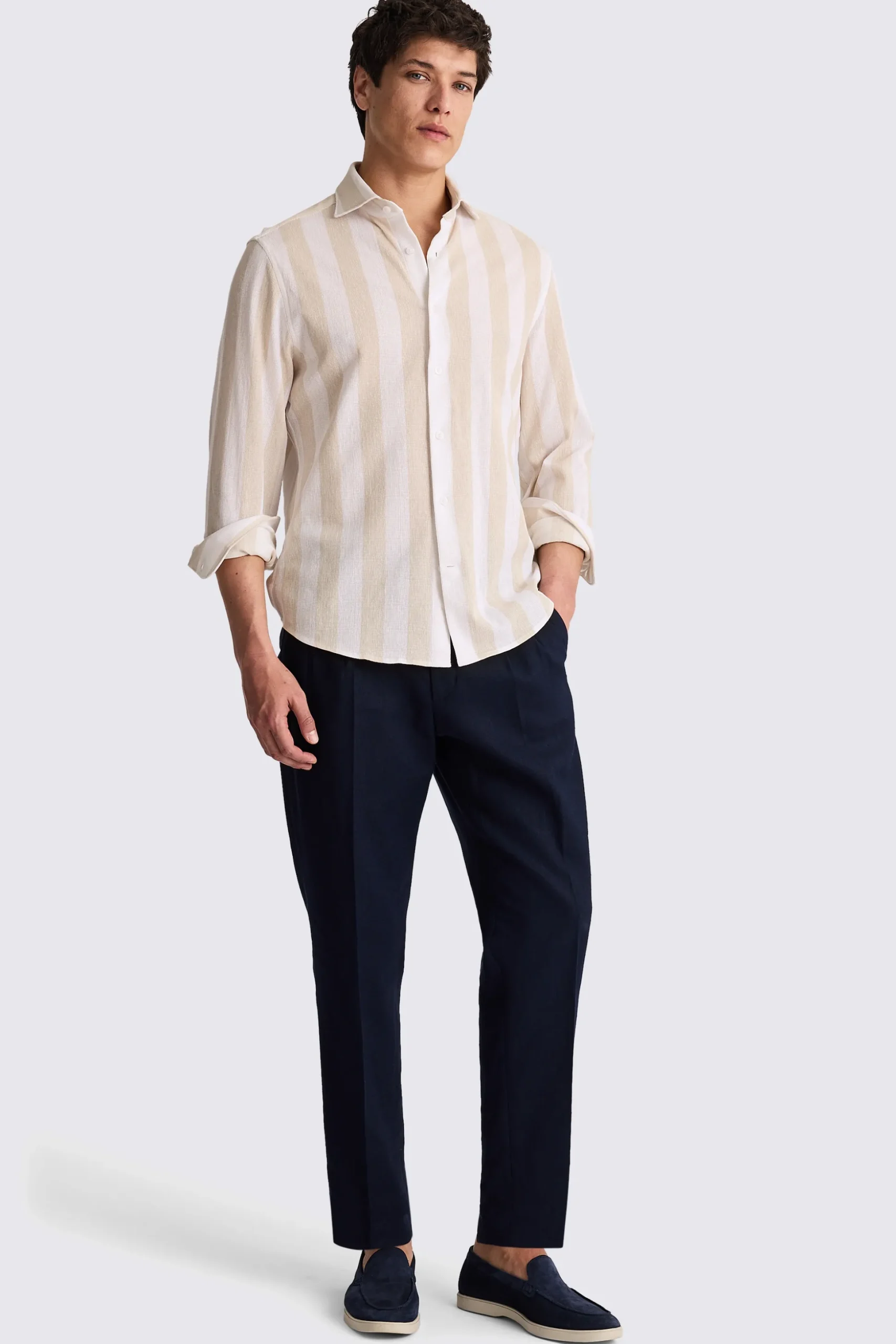 Neutral Pique Knit Shirt