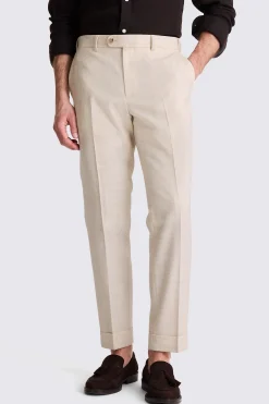 Neutral Wool Tailored Trousers