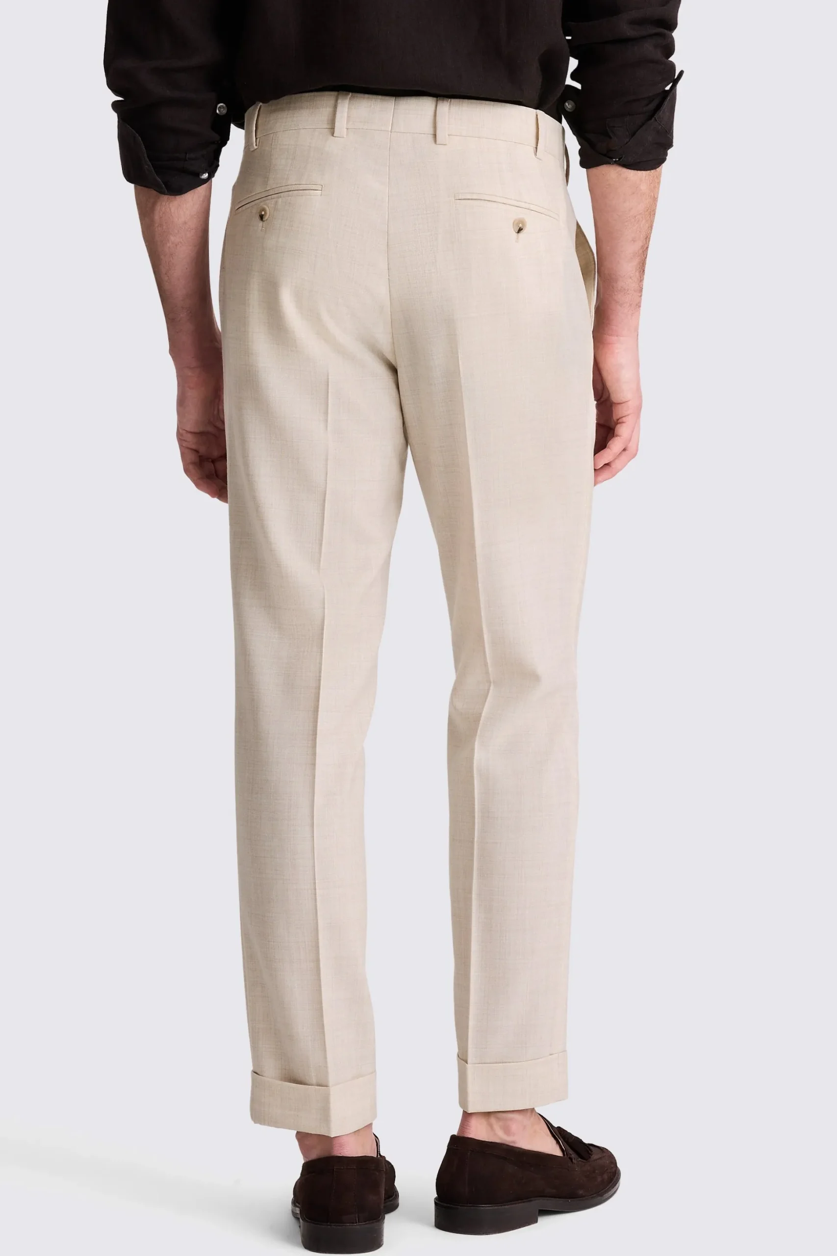 Neutral Wool Tailored Trousers